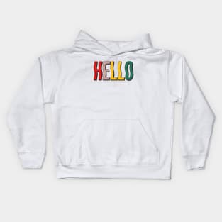 Colorful vintage typography | Hello Kids Hoodie